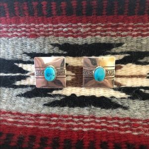 Native American Turquoise Earrings by Nez